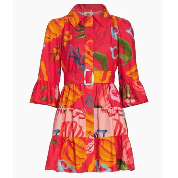 FARM Rio Dresses & Skirts - Farm Rio Multicolor Mixed Fruits Ocean Short Sleeve Mini Dress. ❤️🩷💙🩵🧡💛